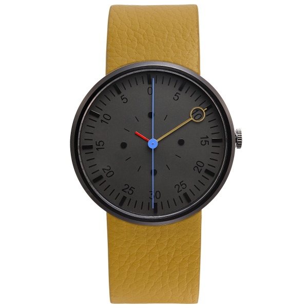 OPTIMEF yellow leather watch