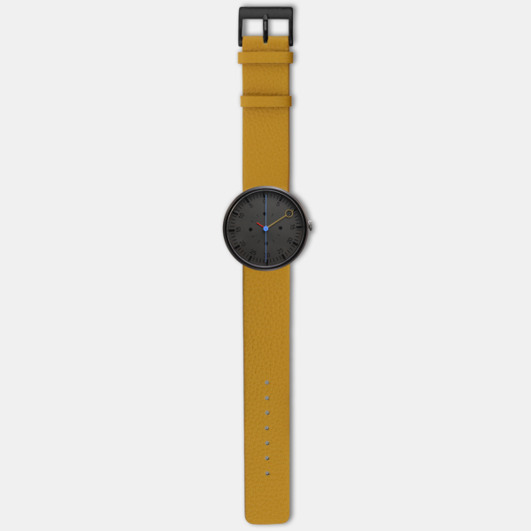 OPTIMEF yellow leather watch